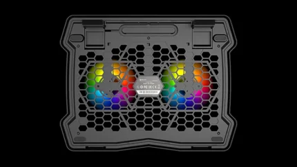 Meetion CP2020 Gaming Laptop Cooling Pad – Dual LED Fans, USB‑Powered, 9‑14″ Laptop Support