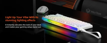Meetion Vibekey B75 75% Wireless Membrane Gaming Keyboard – White